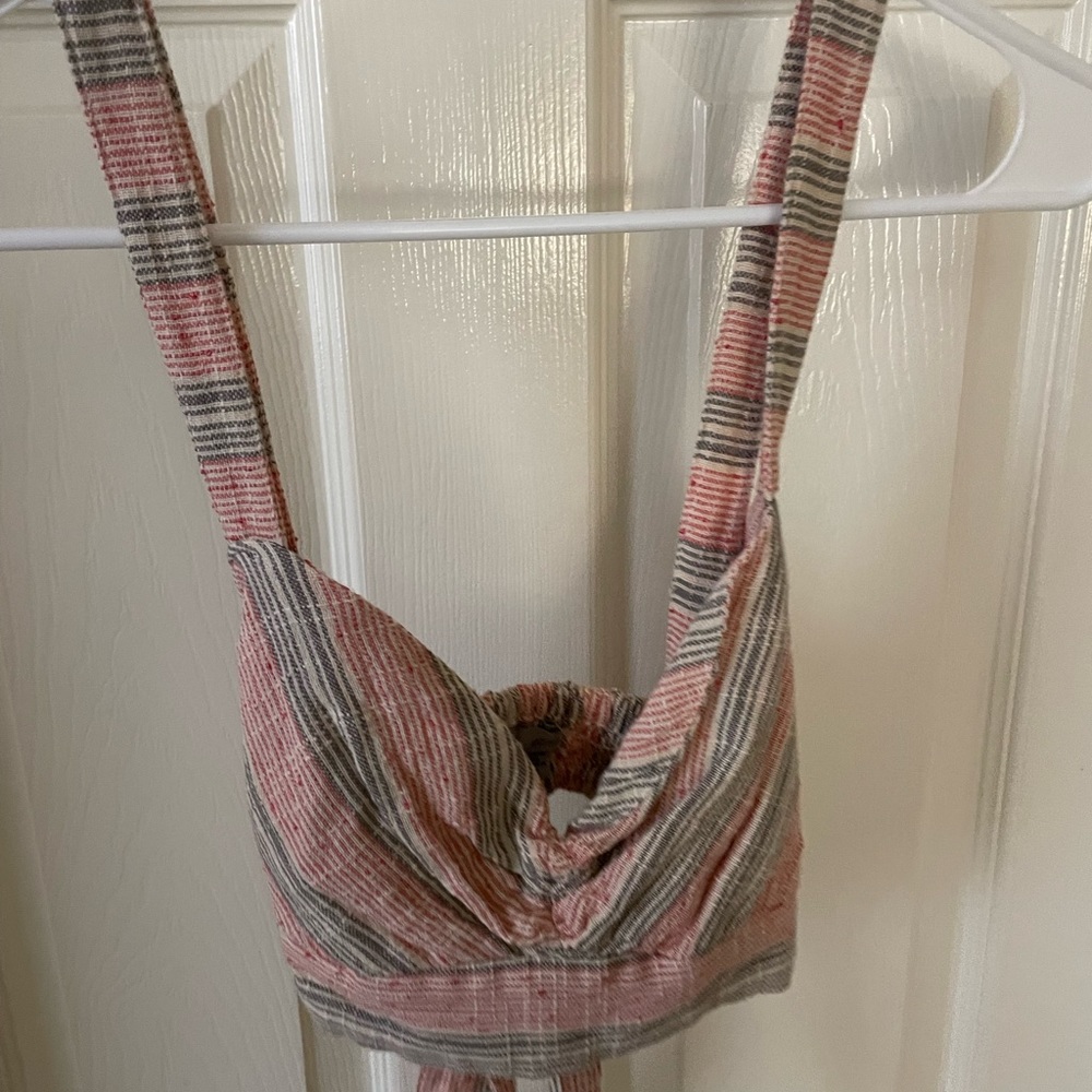 Urban outfitters striped tie crop top